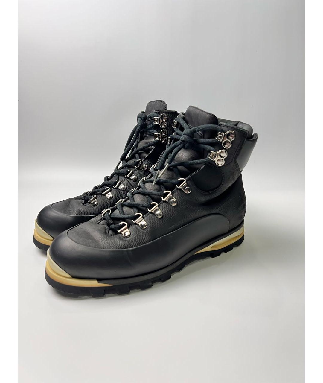 LOUIS VUITTON Черные кожаные высокие ботинки, фото 2