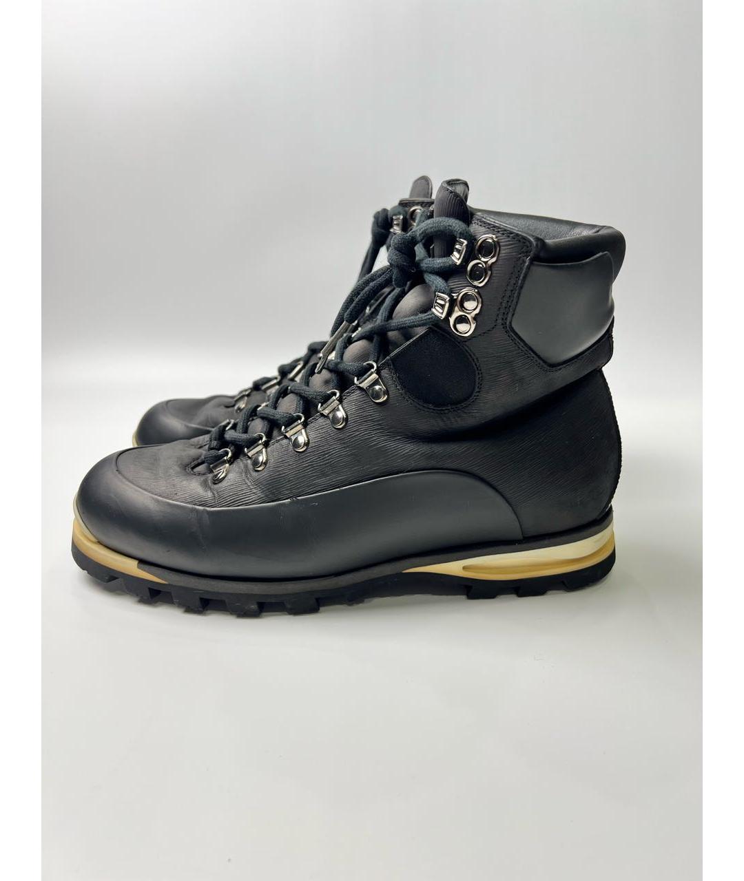 LOUIS VUITTON Черные кожаные высокие ботинки, фото 8