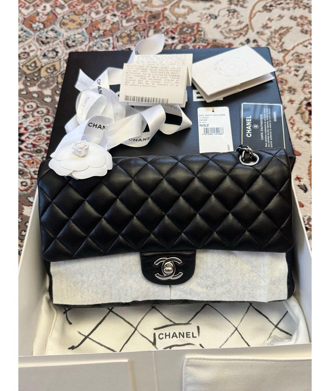 CHANEL Черная кожаная сумка через плечо, фото 2