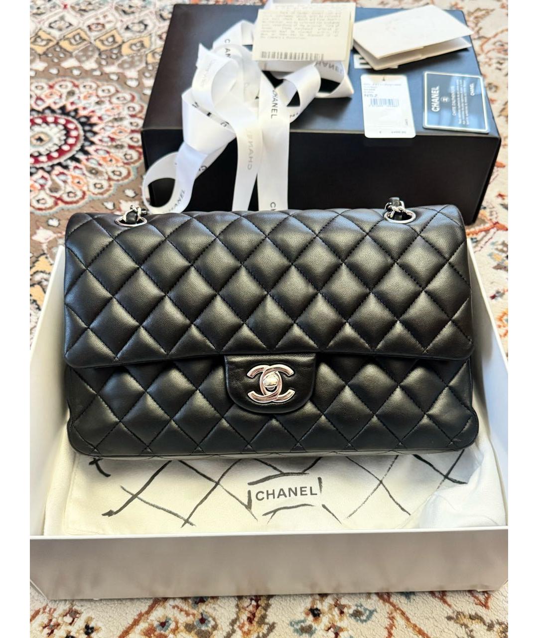 CHANEL Черная кожаная сумка через плечо, фото 5