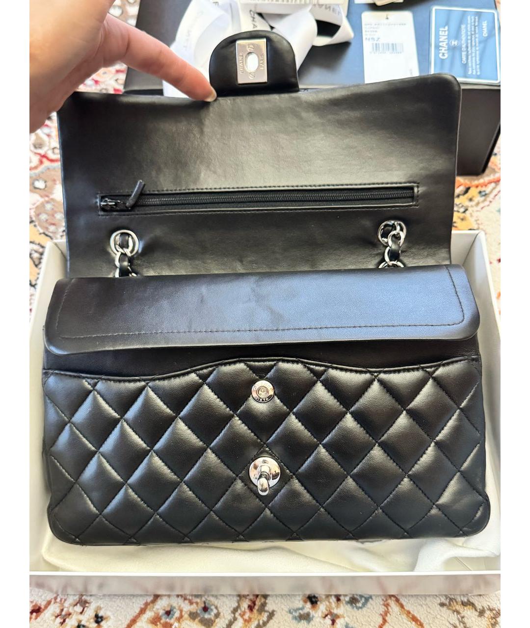 CHANEL Черная кожаная сумка через плечо, фото 6