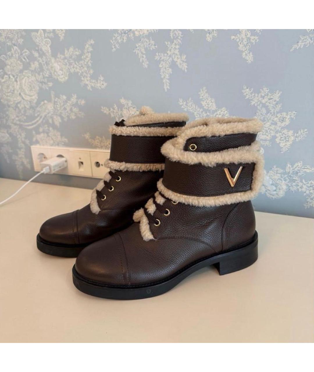 LOUIS VUITTON Коричневые кожаные ботинки, фото 2