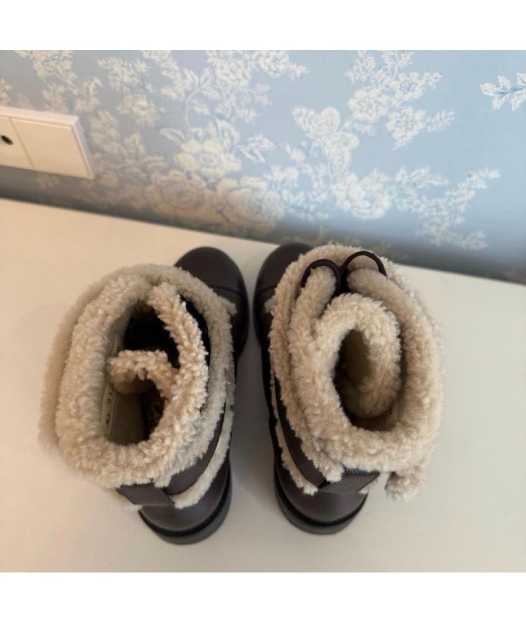 LOUIS VUITTON Коричневые кожаные ботинки, фото 3