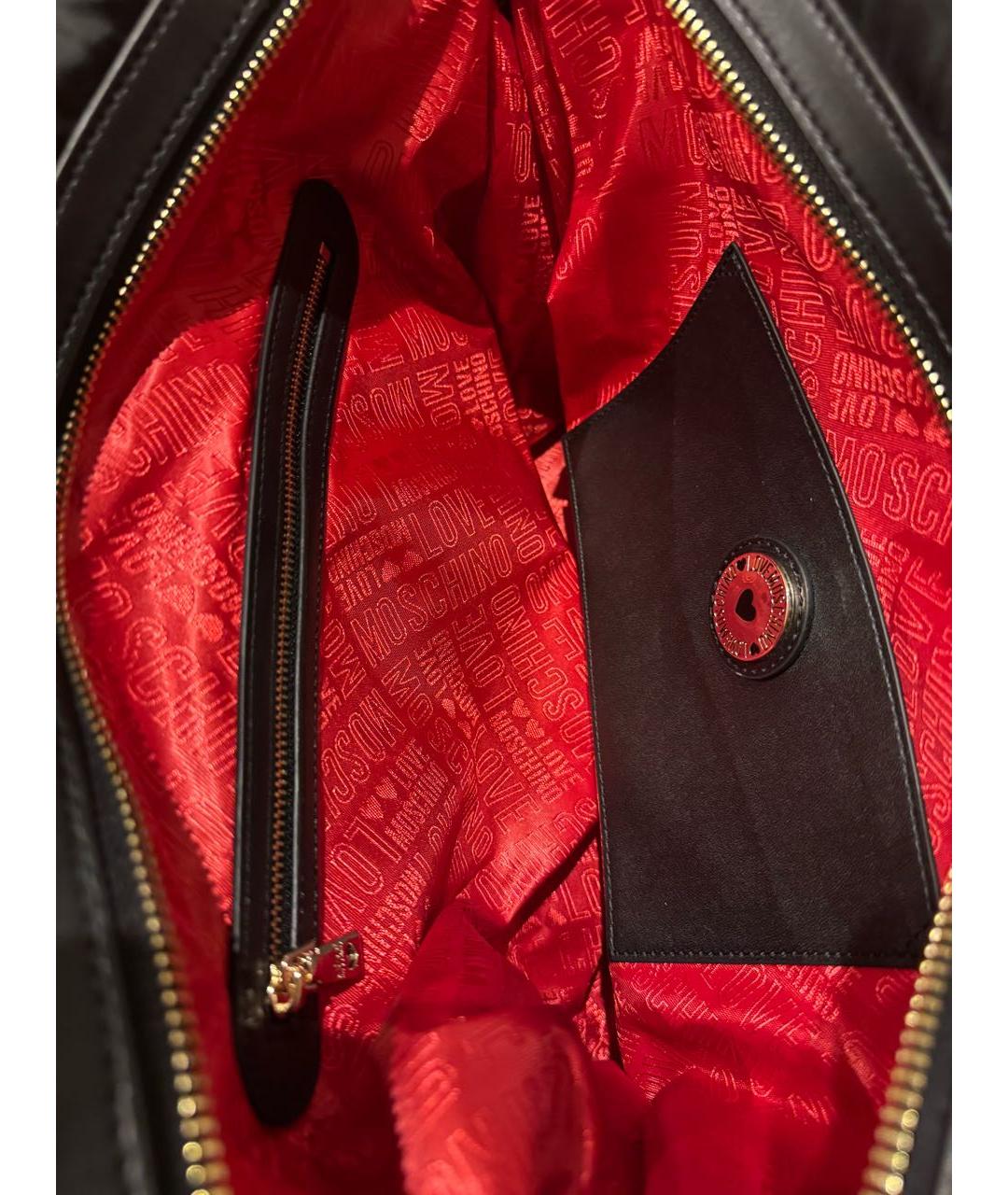 LOVE MOSCHINO Черная тканевая дорожная/спортивная сумка, фото 4