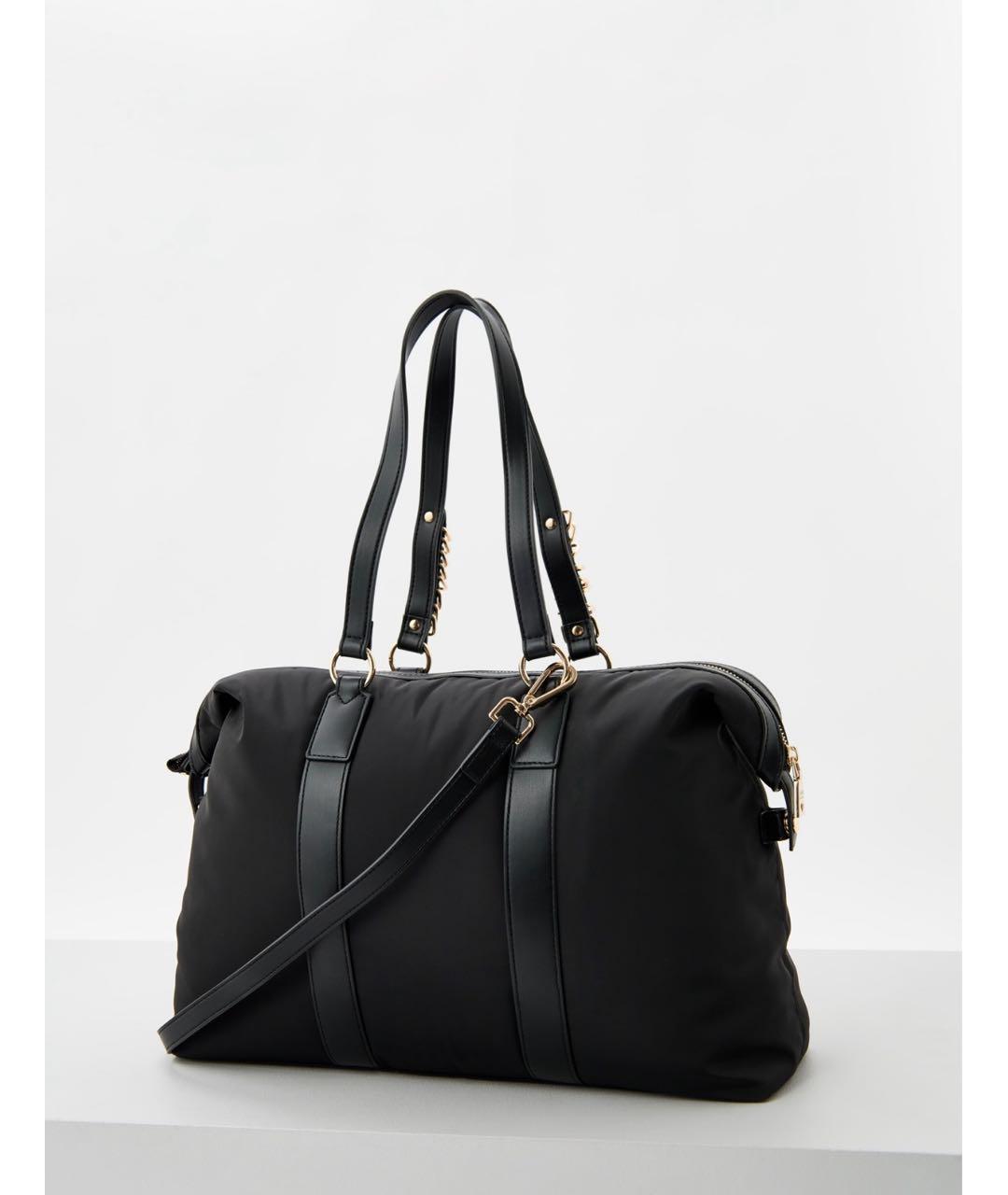 LOVE MOSCHINO Черная тканевая дорожная/спортивная сумка, фото 2