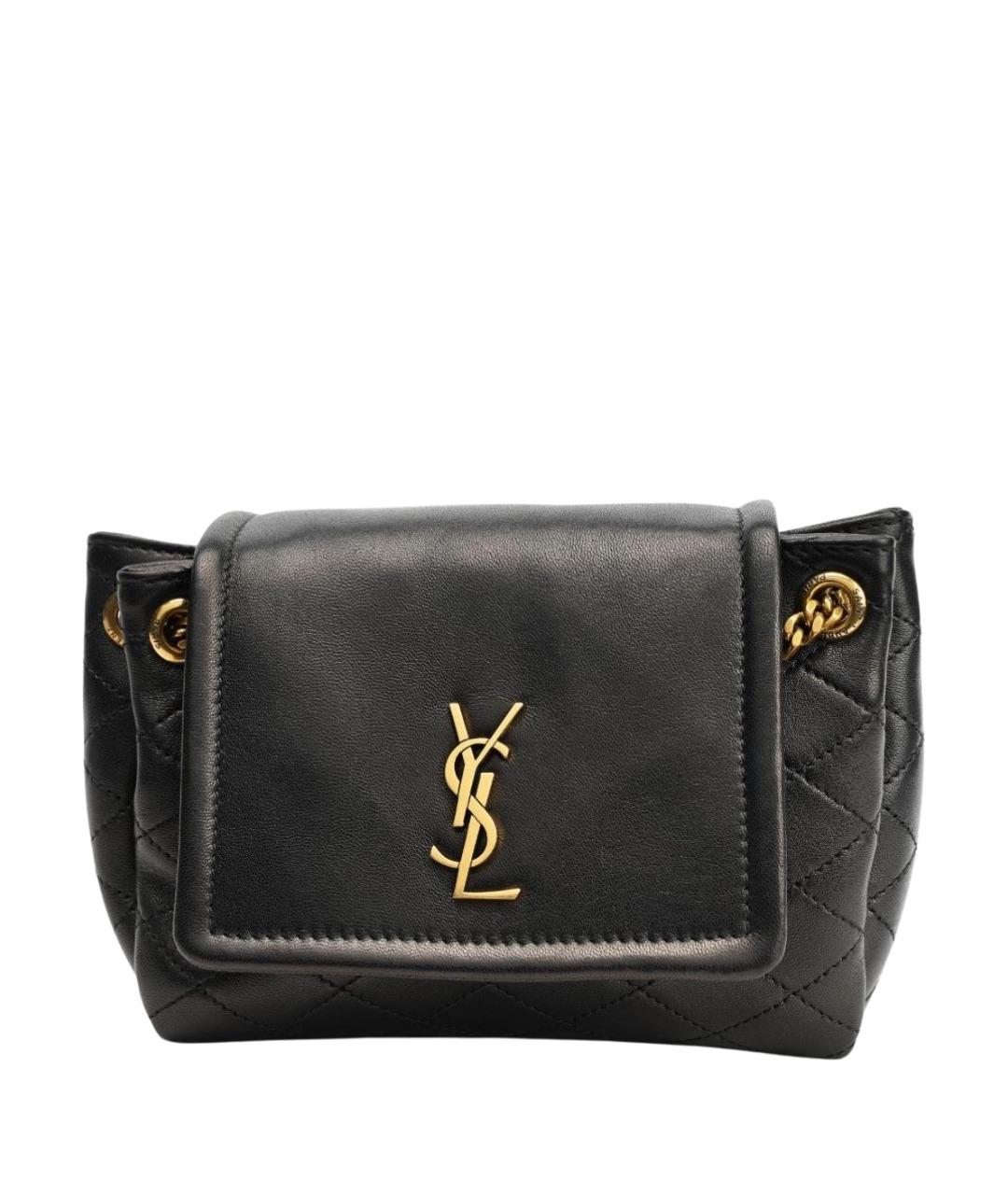 SAINT LAURENT Черная кожаная сумка через плечо, фото 1