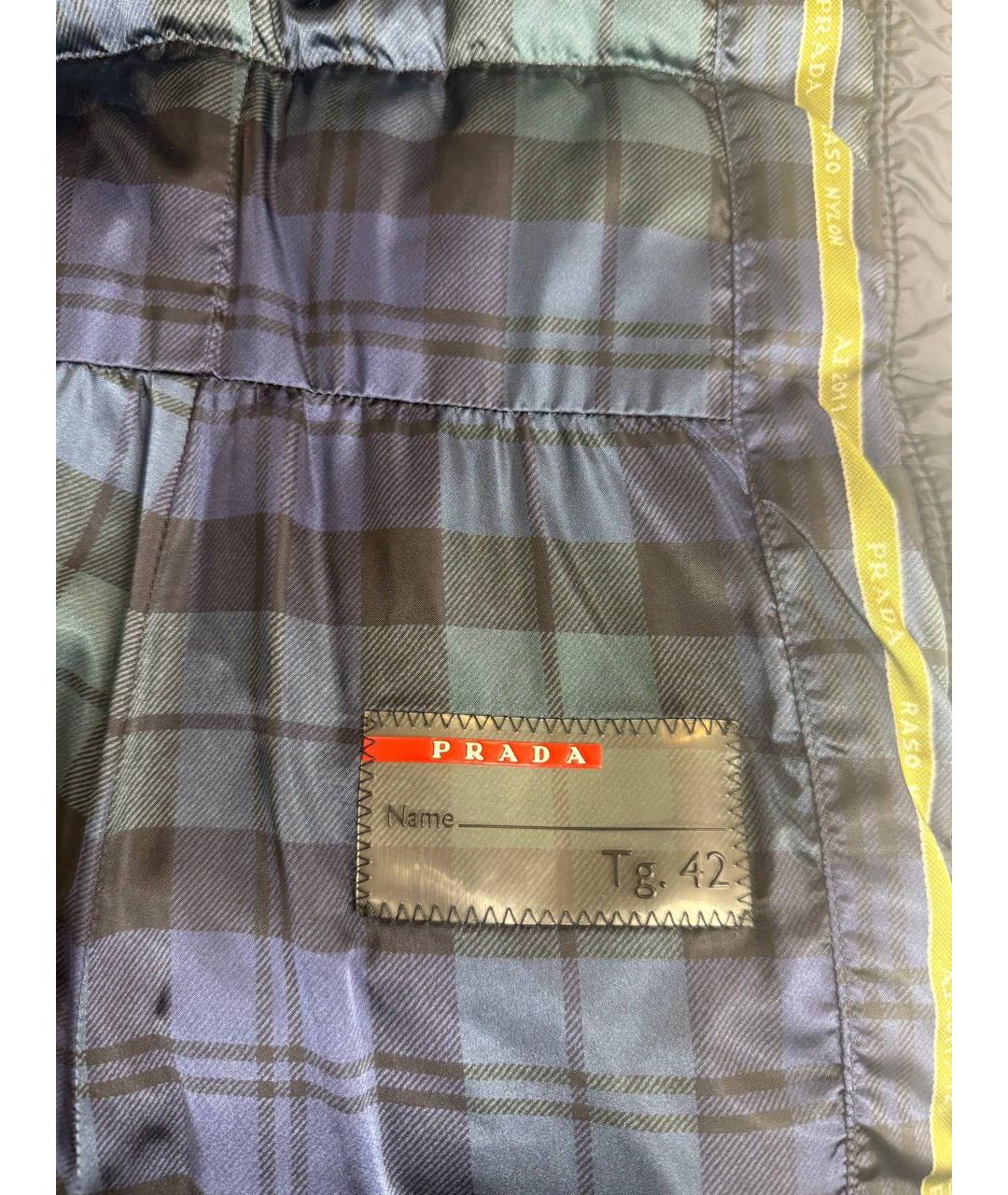 PRADA Темно-синий полиамидовый пуховик, фото 5