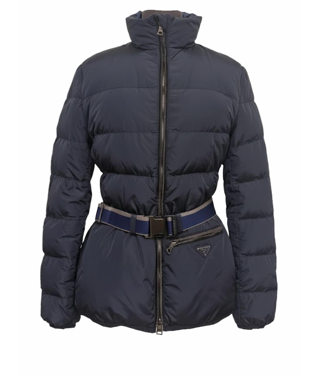 PRADA Темно-синий полиамидовый пуховик, фото 1