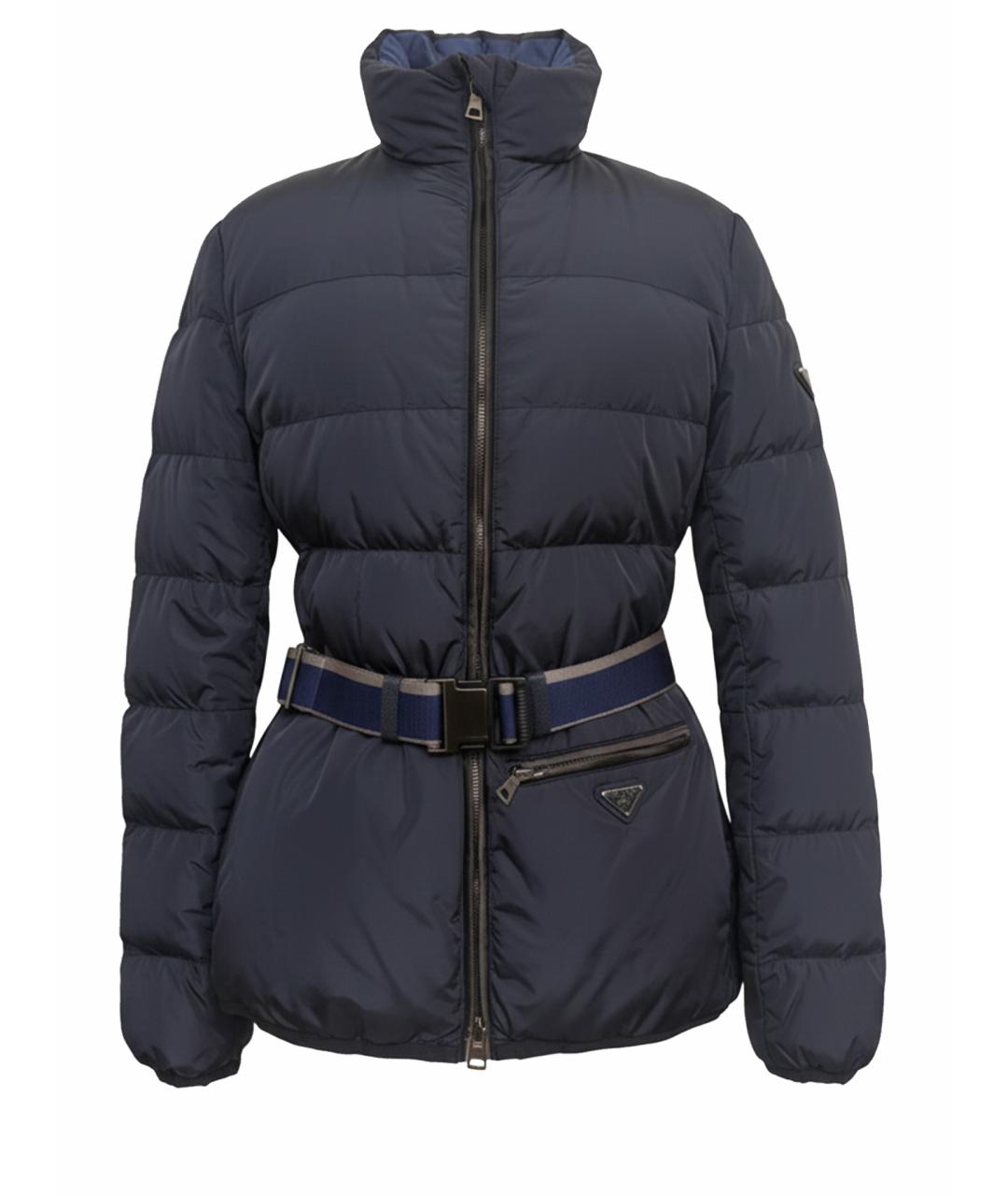 PRADA Темно-синий полиамидовый пуховик, фото 7