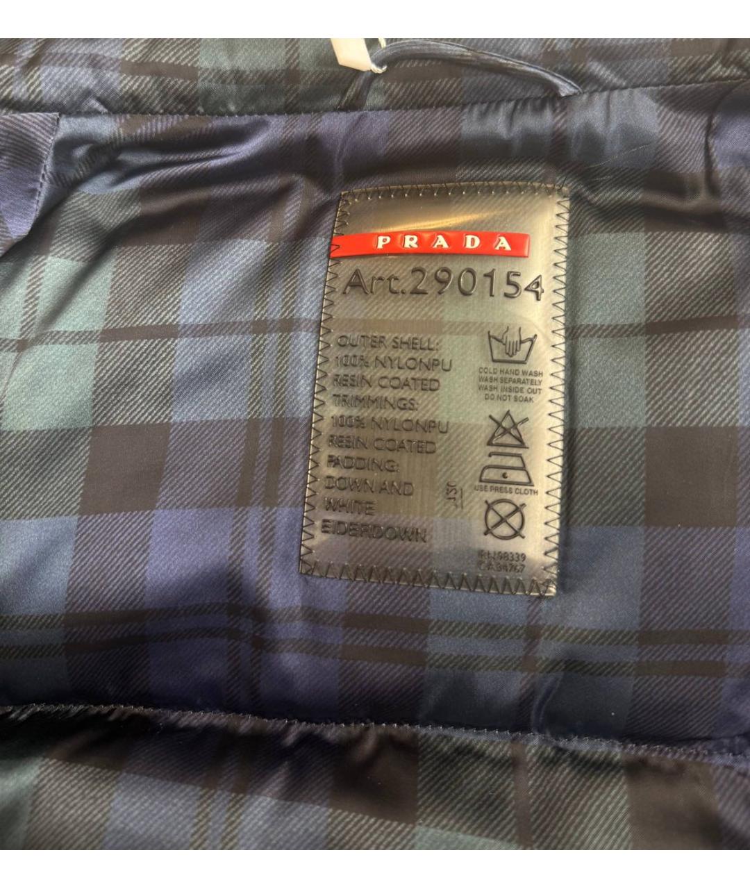 PRADA Темно-синий полиамидовый пуховик, фото 6