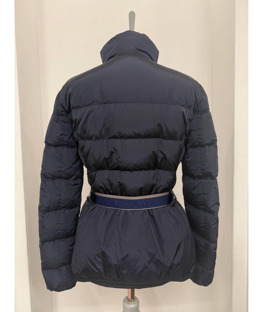 PRADA Темно-синий полиамидовый пуховик, фото 2