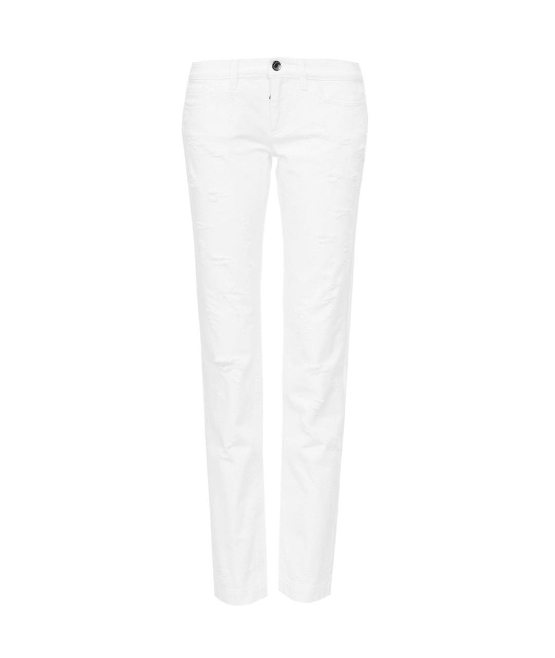 DOLCE&GABBANA Белые хлопковые прямые джинсы, фото 1