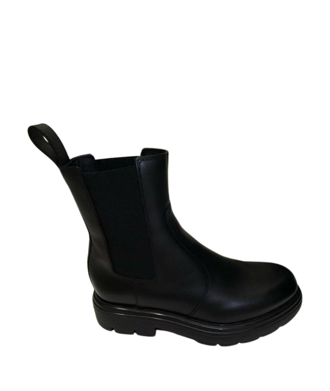 FERRAGAMO Черные кожаные полусапоги, фото 1