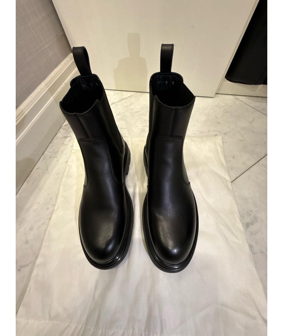 FERRAGAMO Черные кожаные полусапоги, фото 2