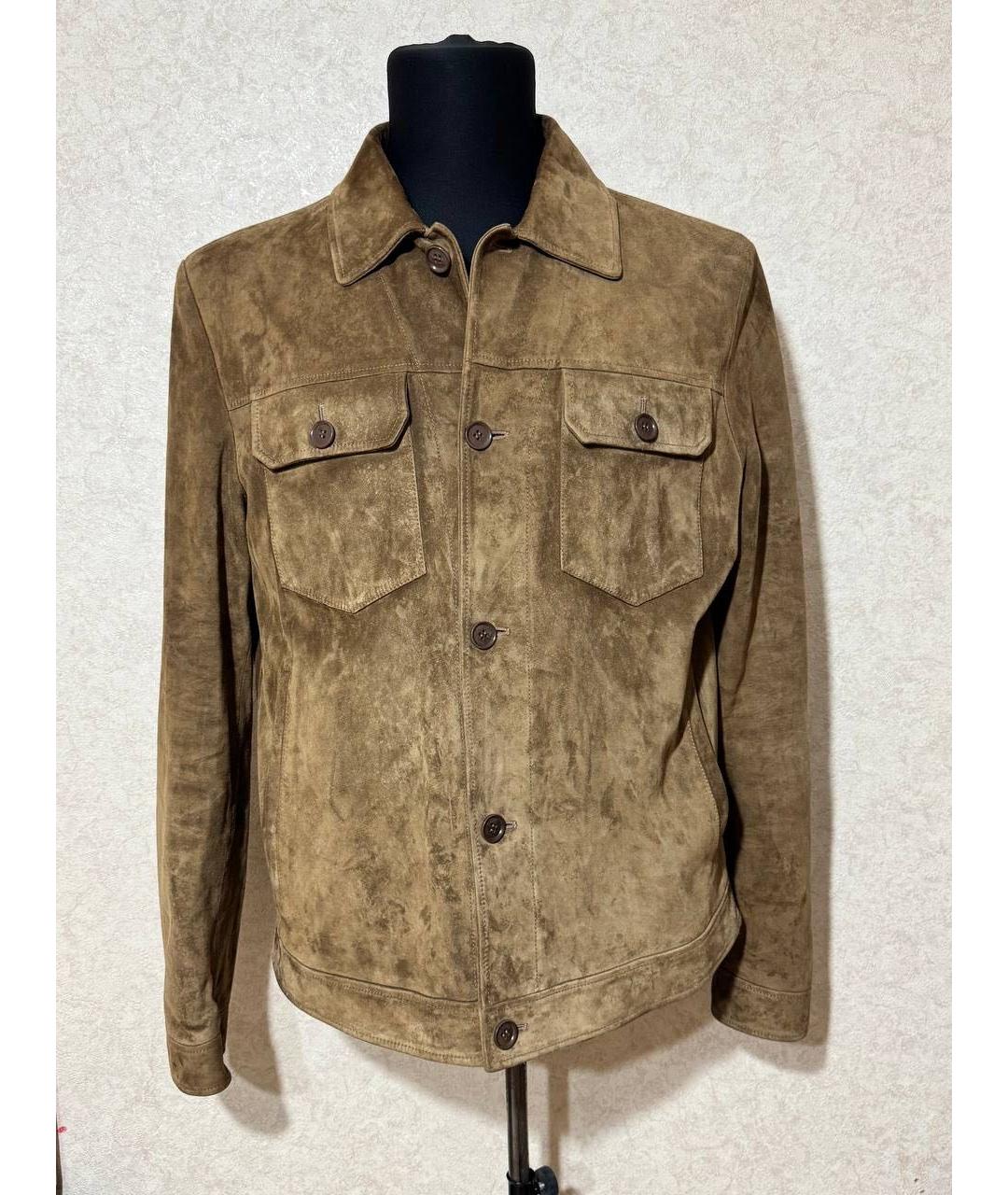 LORO PIANA Коричневая замшевая куртка, фото 8