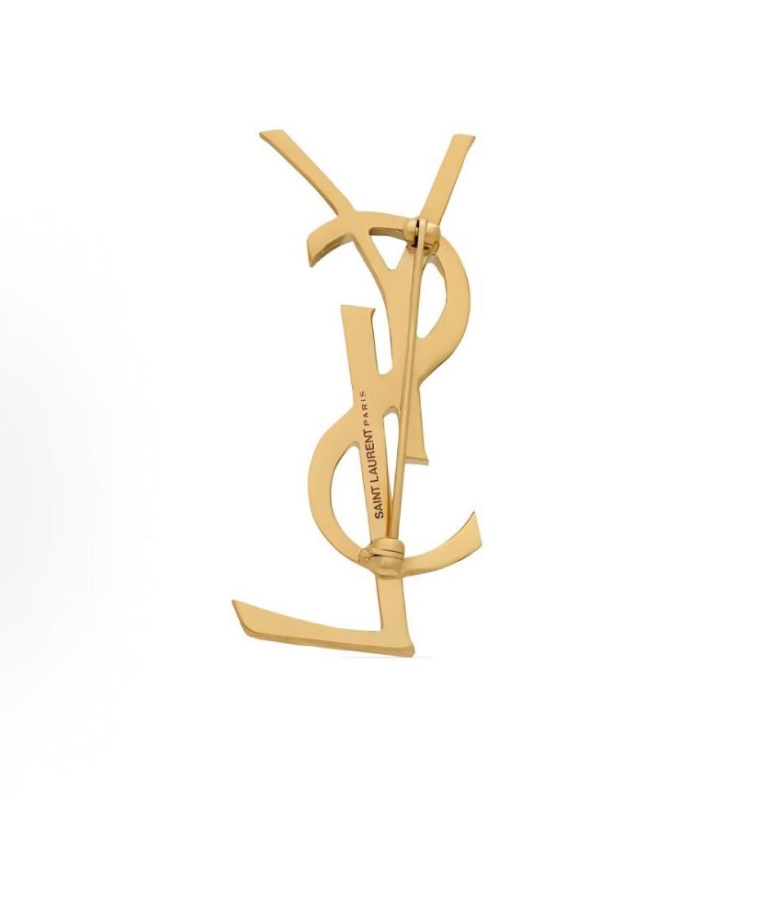 SAINT LAURENT Золотая позолоченная булавка / брошь, фото 2