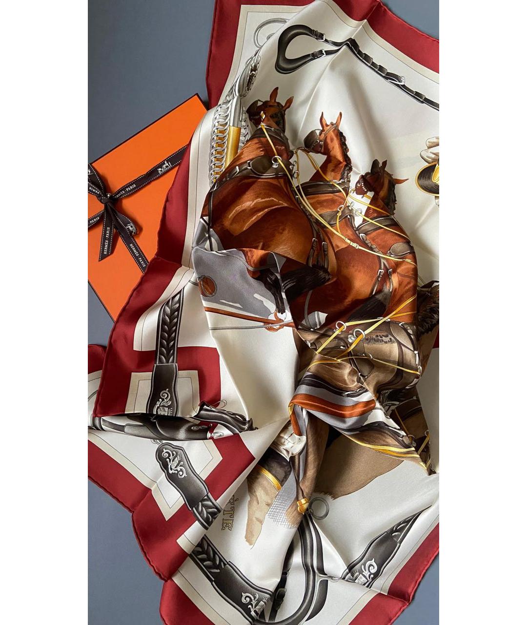 HERMES Мульти шелковый платок, фото 3