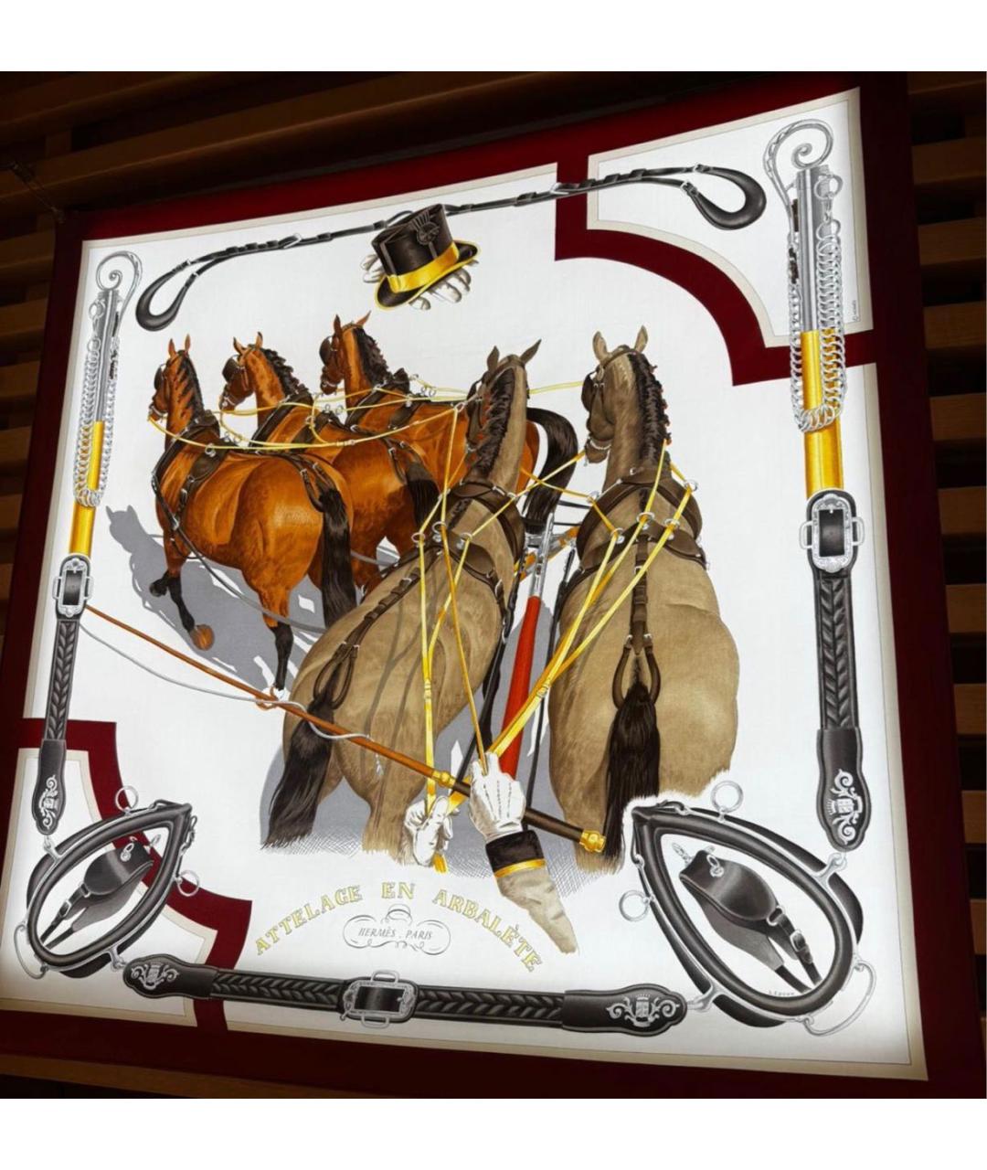 HERMES Мульти шелковый платок, фото 2