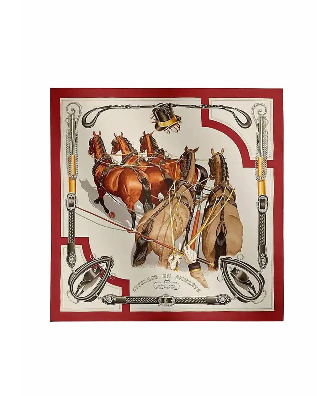 HERMES Мульти шелковый платок, фото 1