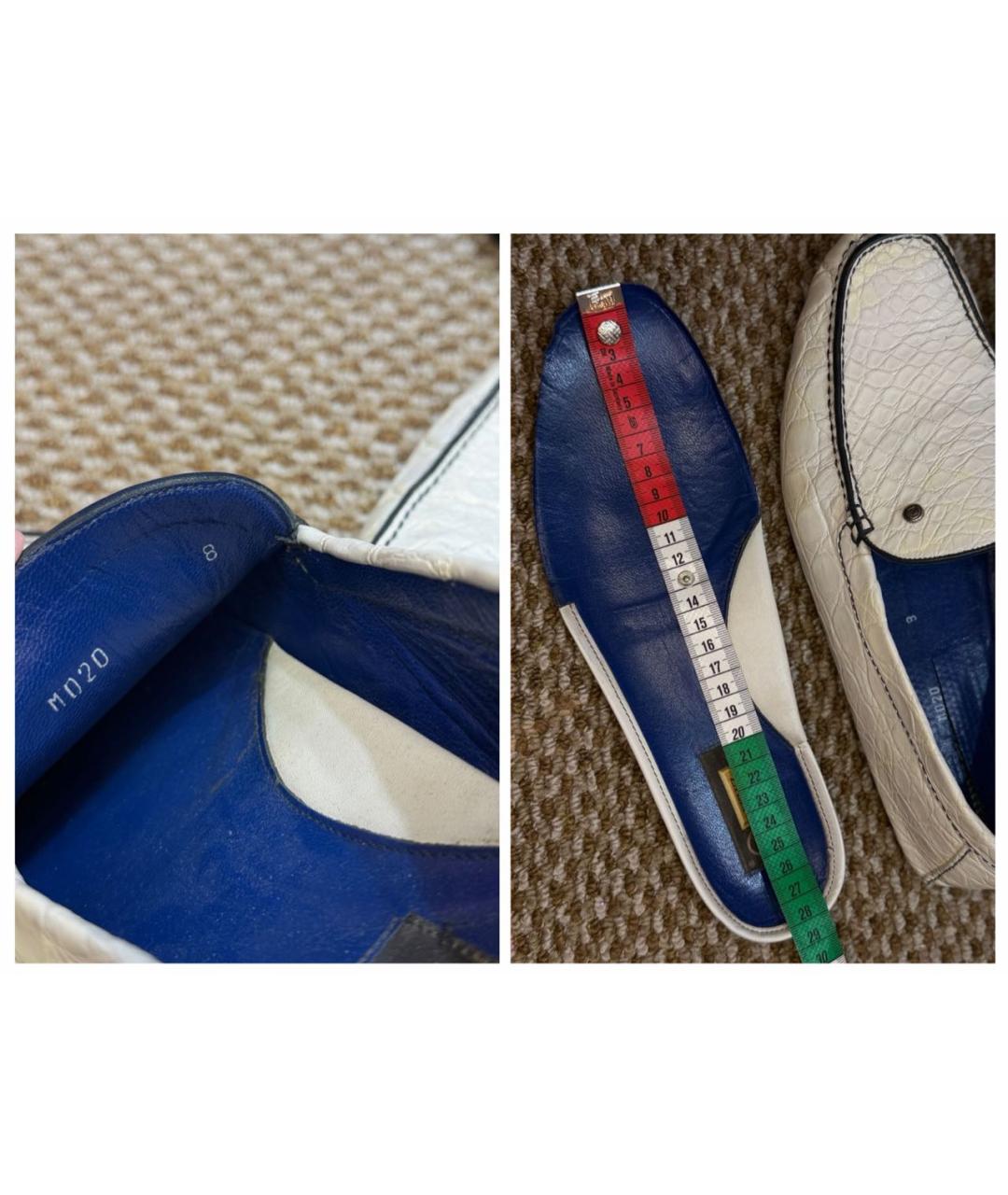 ZILLI Белые мокасины из экзотической кожи, фото 8