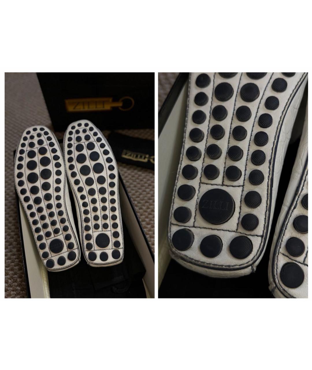 ZILLI Белые мокасины из экзотической кожи, фото 6