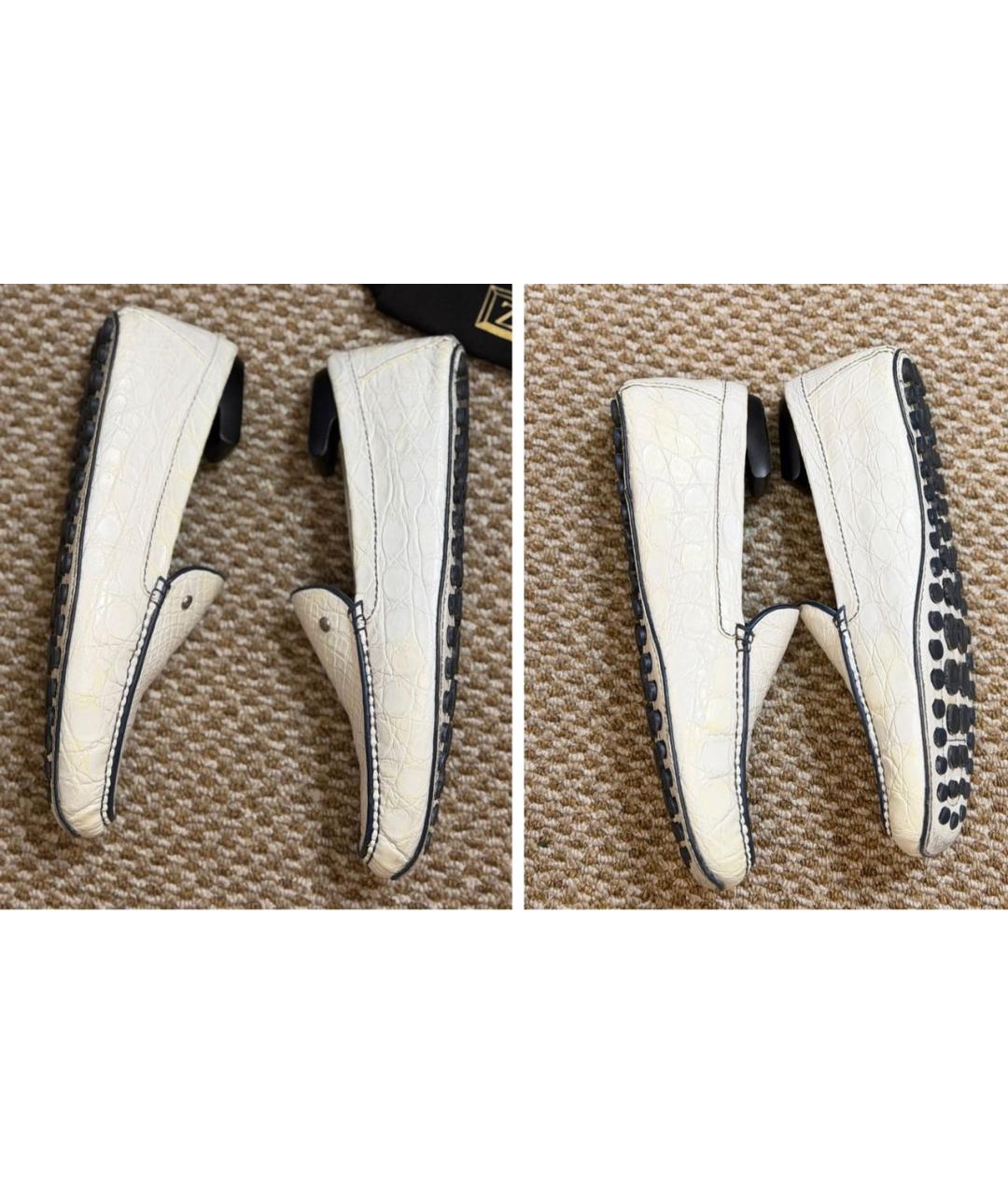 ZILLI Белые мокасины из экзотической кожи, фото 5