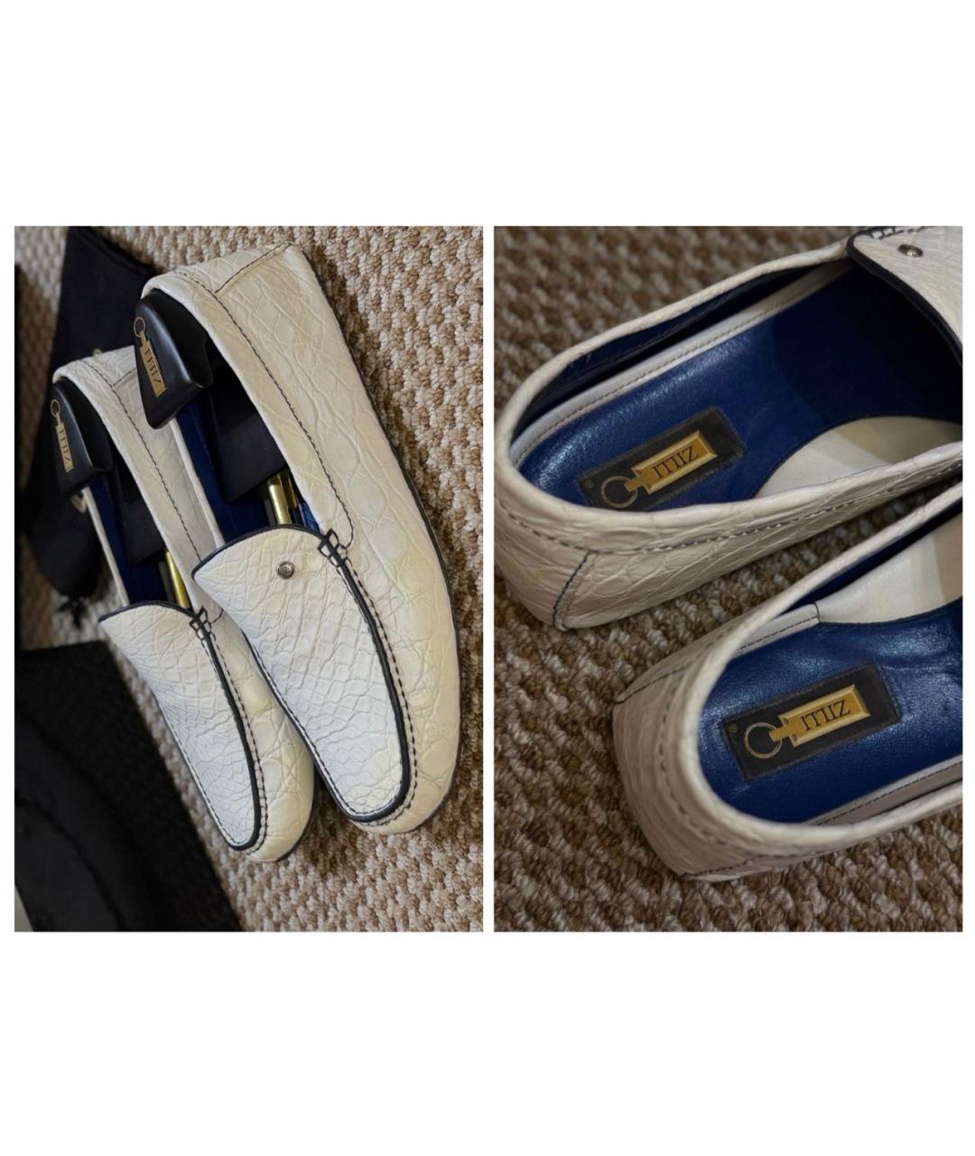 ZILLI Белые мокасины из экзотической кожи, фото 7