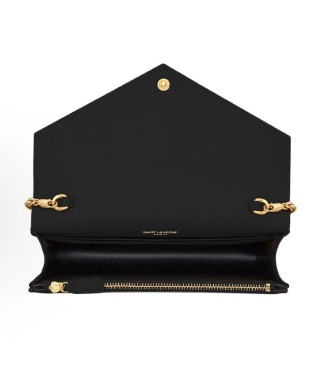 SAINT LAURENT Черная кожаная сумка через плечо, фото 2