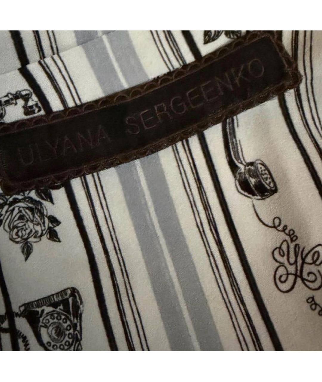 ULYANA SERGEENKO Белое шелковое коктейльное платье, фото 3