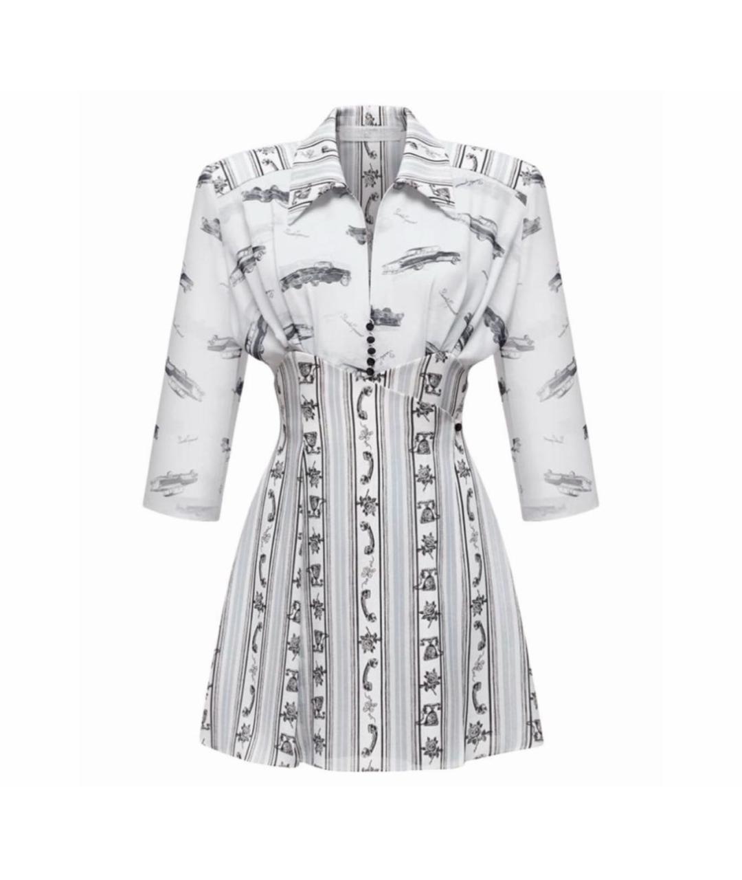 ULYANA SERGEENKO Белое шелковое коктейльное платье, фото 1