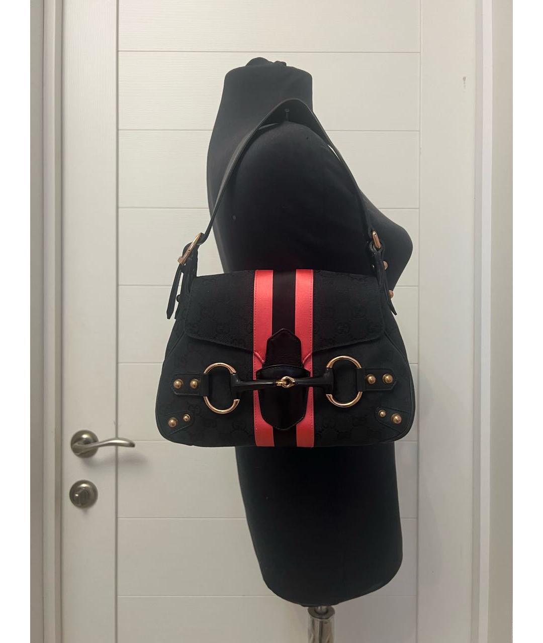 GUCCI Черная кожаная сумка через плечо, фото 7