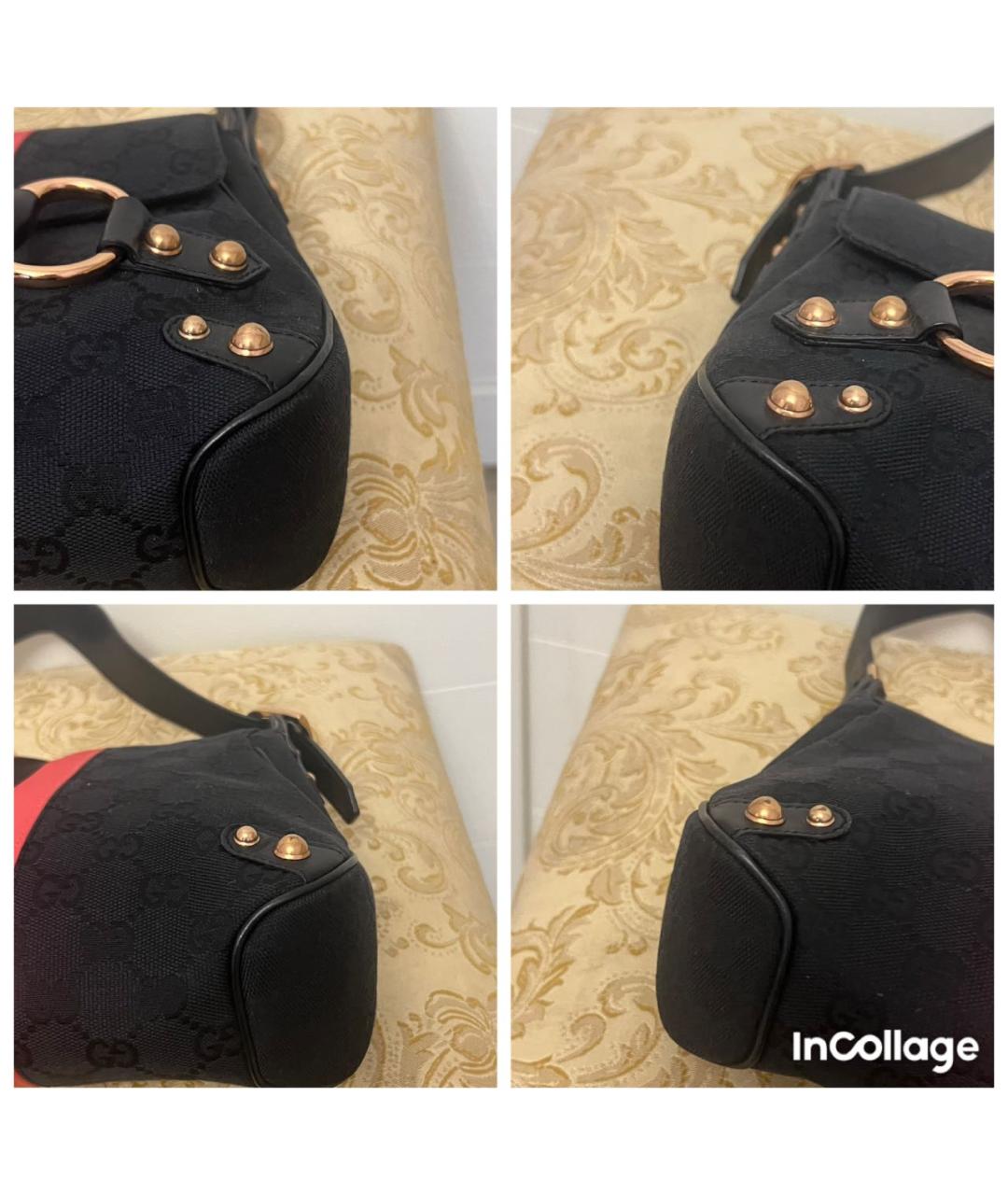 GUCCI Черная кожаная сумка через плечо, фото 5