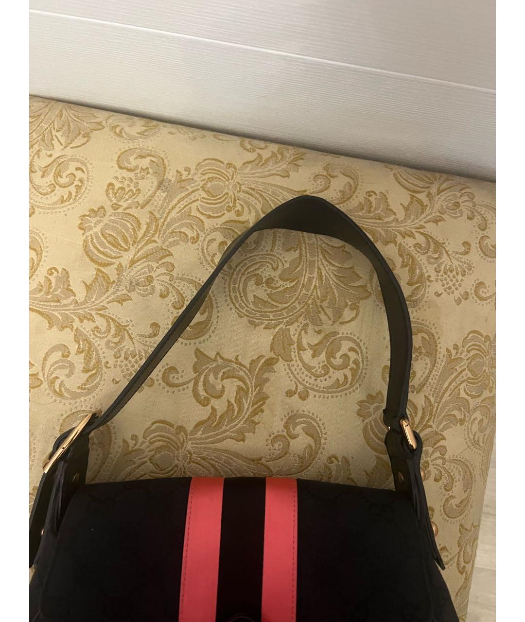 GUCCI Черная кожаная сумка через плечо, фото 6