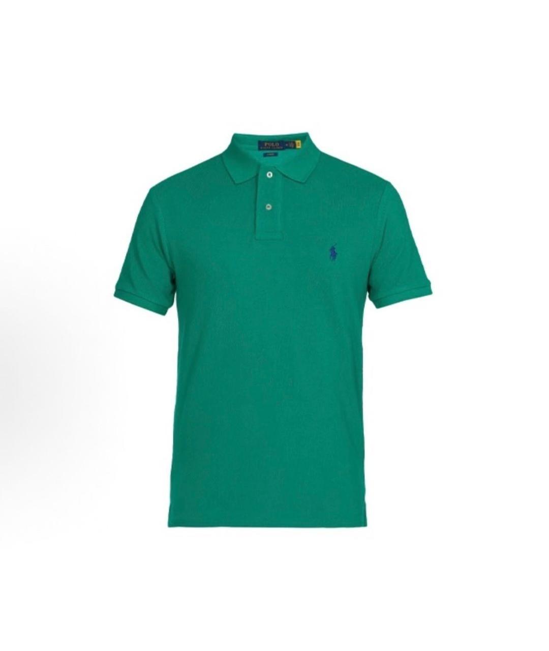 POLO RALPH LAUREN Зеленые хлопковое поло с коротким рукавом, фото 1