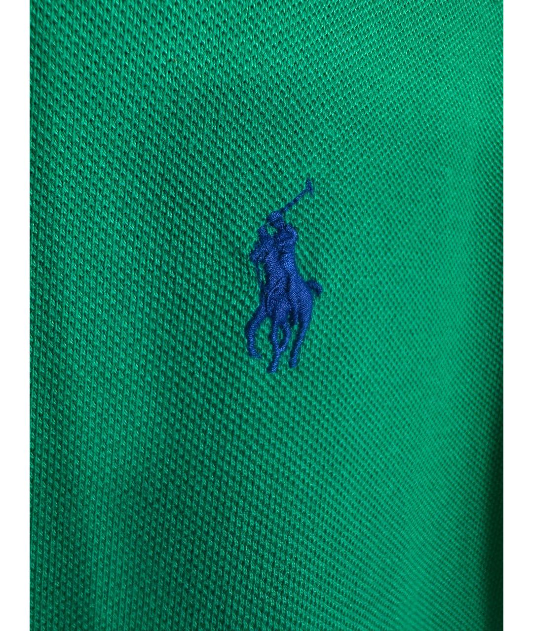 POLO RALPH LAUREN Зеленые хлопковое поло с коротким рукавом, фото 3
