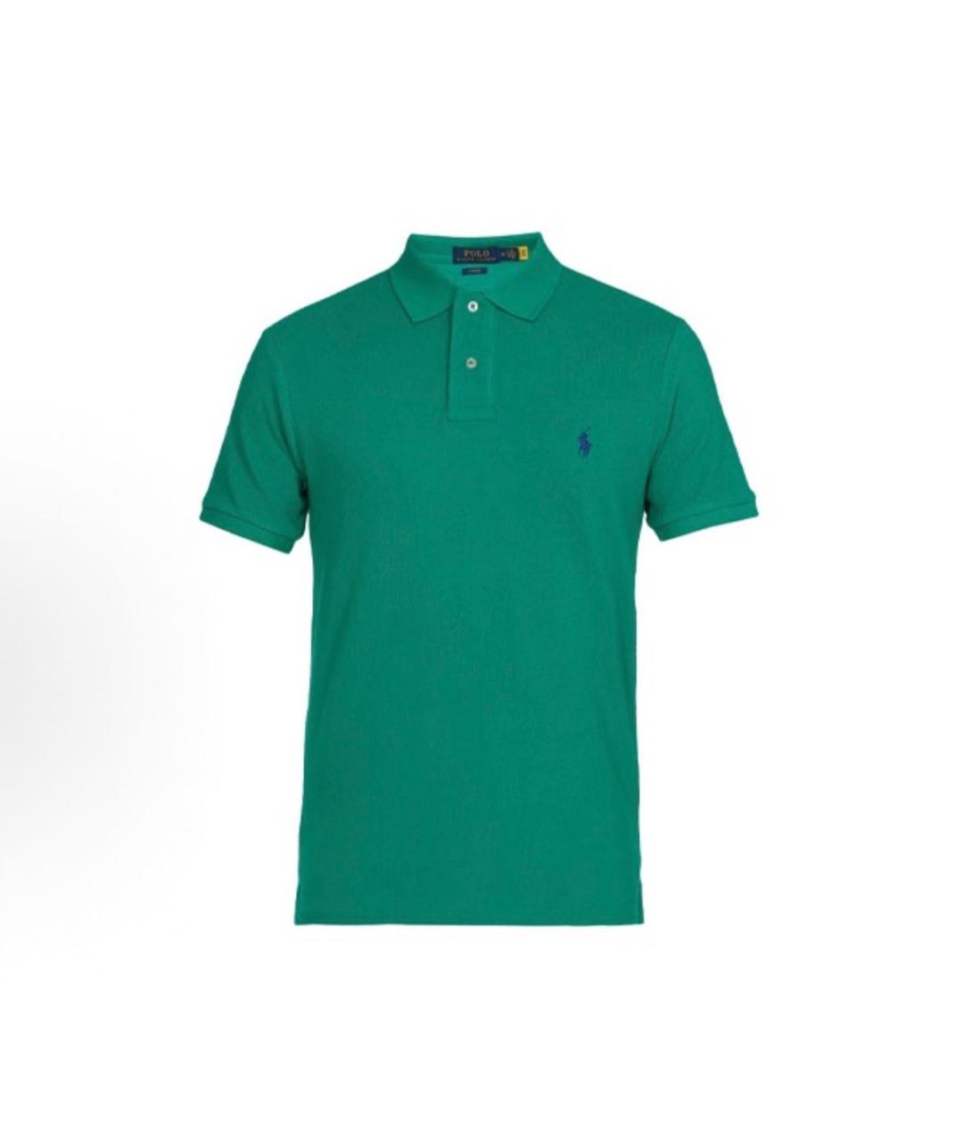 POLO RALPH LAUREN Зеленые хлопковое поло с коротким рукавом, фото 5