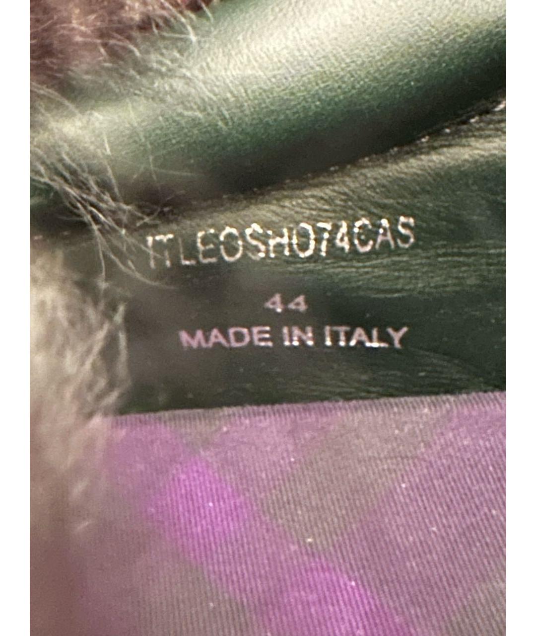 BURBERRY Зеленые кожаные низкие ботинки, фото 5