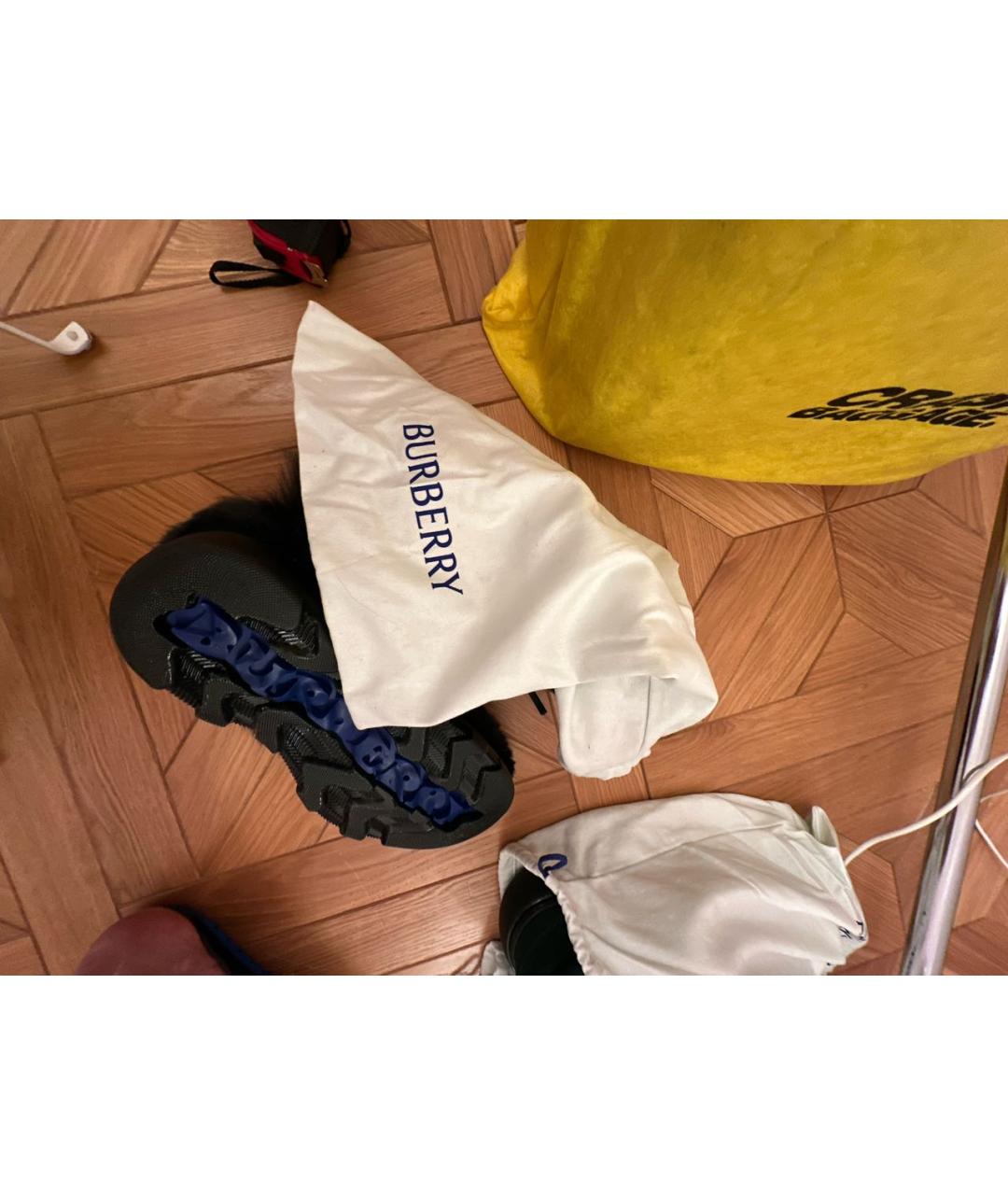 BURBERRY Зеленые кожаные низкие ботинки, фото 7