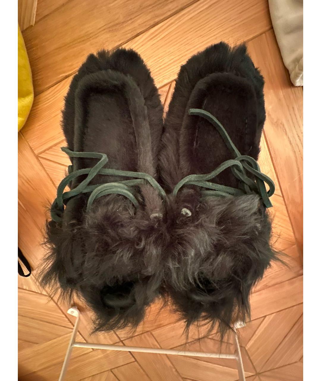 BURBERRY Зеленые кожаные низкие ботинки, фото 3