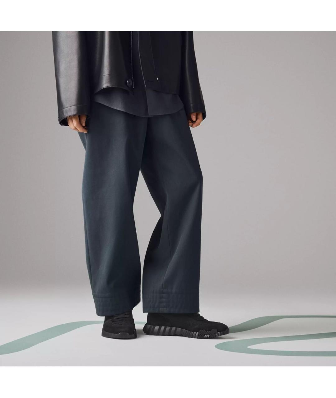 HERMES Черные текстильные низкие кроссовки / кеды, фото 3