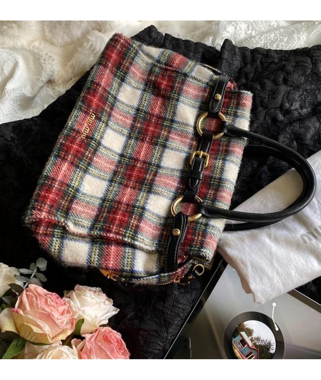 MIU MIU Мульти шерстяная сумка с короткими ручками, фото 3
