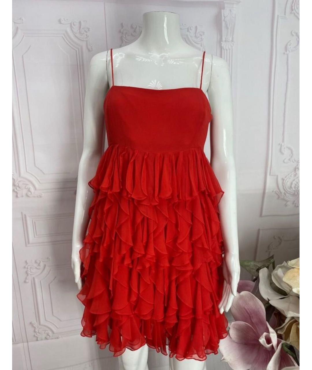 JUICY COUTURE Красное шелковое коктейльное платье, фото 5