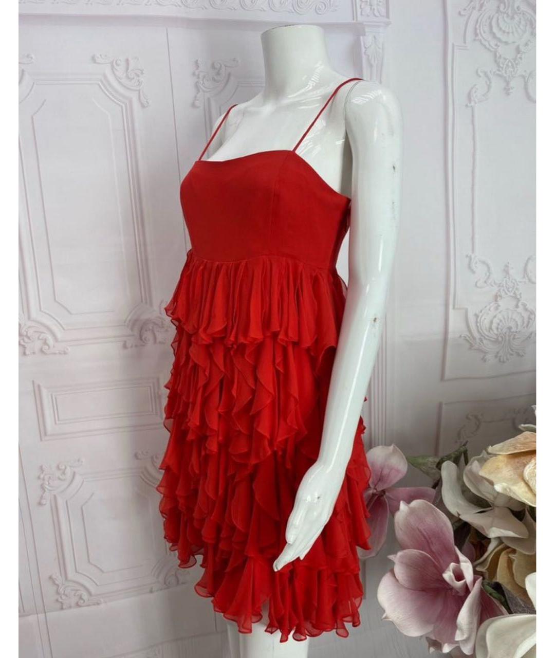 JUICY COUTURE Красное шелковое коктейльное платье, фото 6