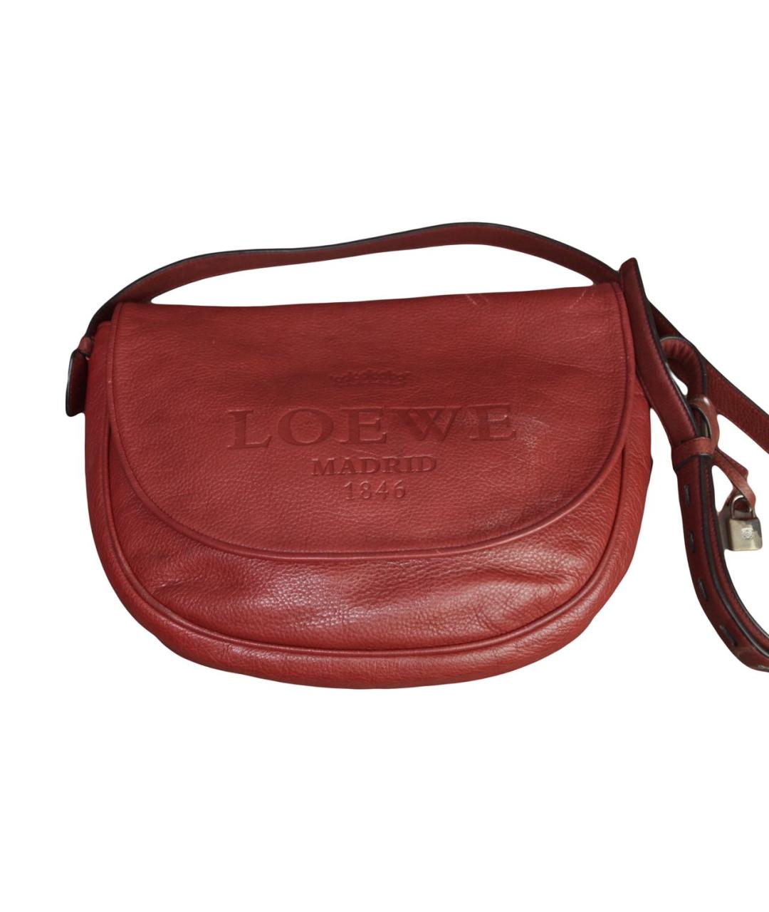 LOEWE Красная кожаная сумка через плечо, фото 7
