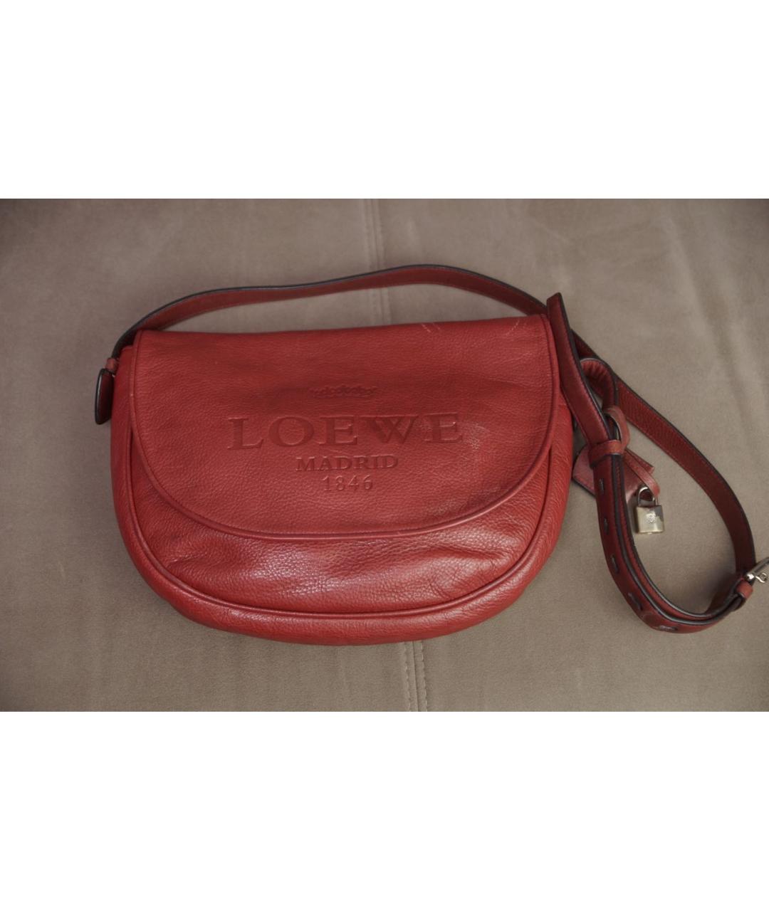 LOEWE Красная кожаная сумка через плечо, фото 3