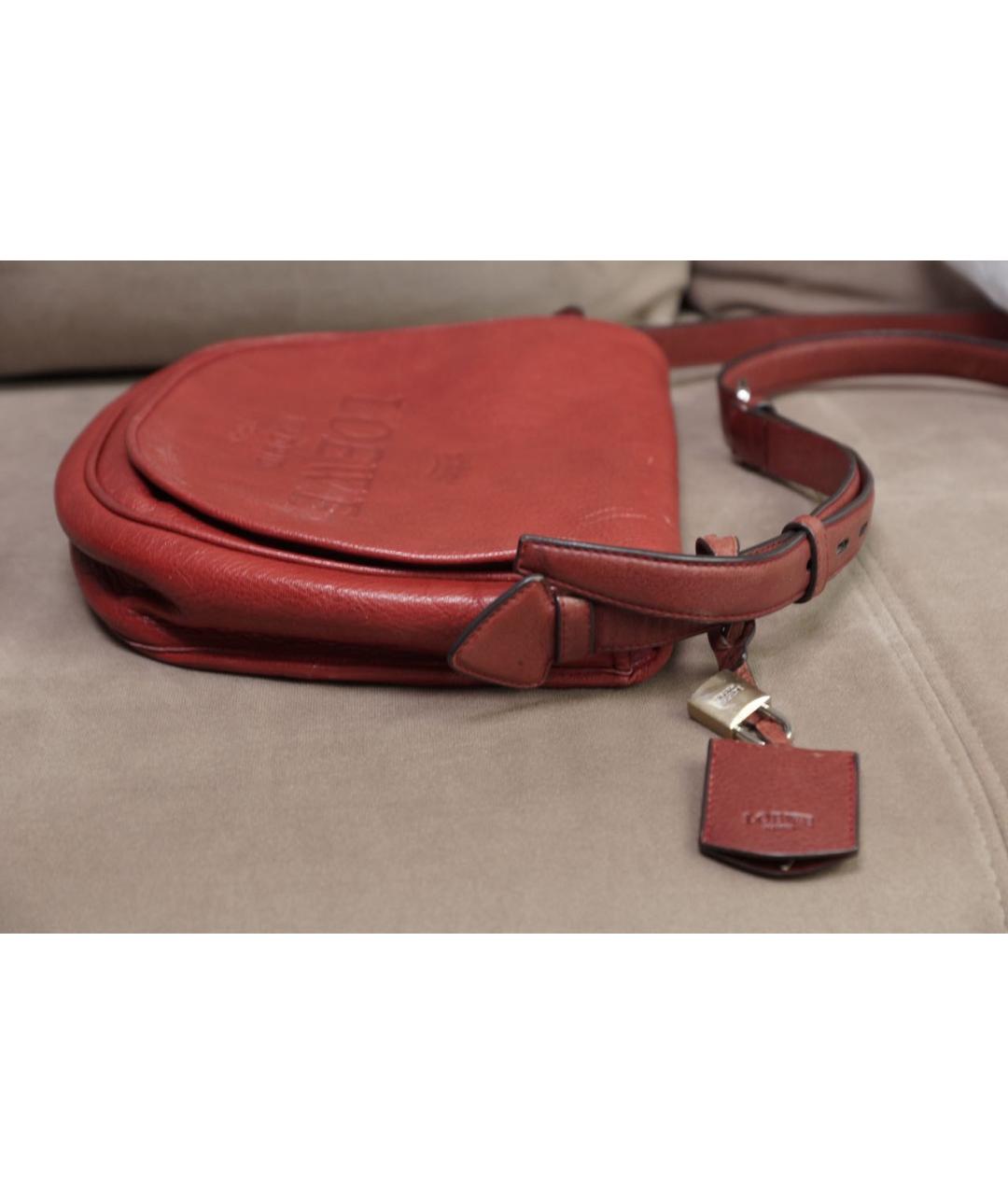 LOEWE Красная кожаная сумка через плечо, фото 5