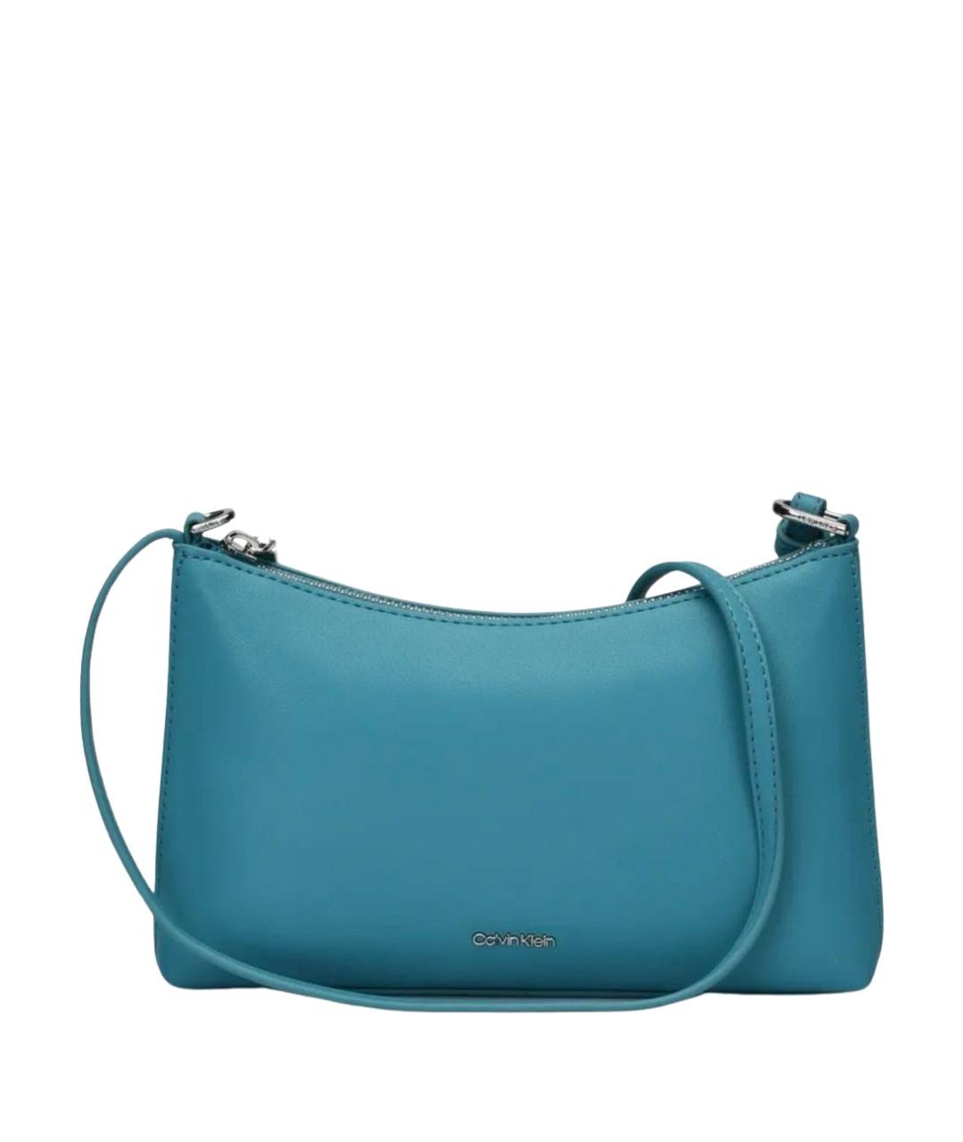 CALVIN KLEIN Бирюзовая сумка через плечо из искусственной кожи, фото 1