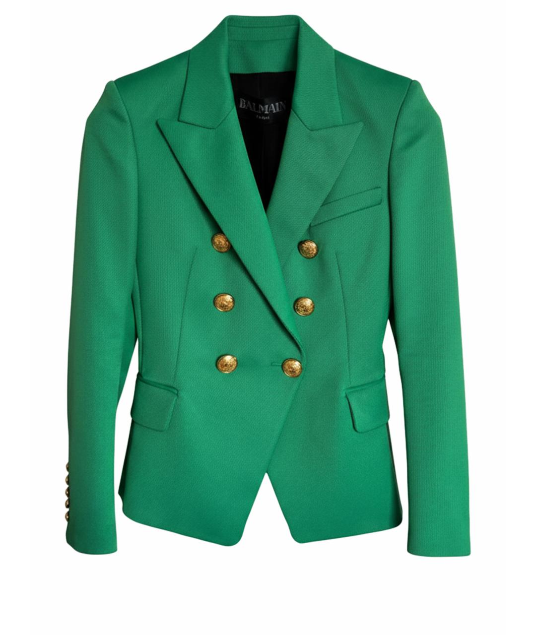BALMAIN Зеленый шерстяной жакет/пиджак, фото 1