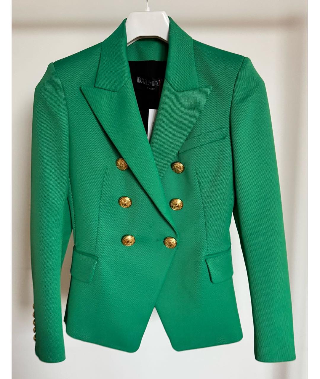 BALMAIN Зеленый шерстяной жакет/пиджак, фото 4