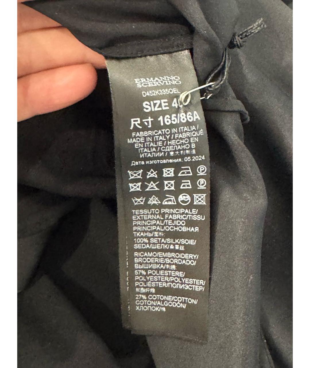 ERMANNO SCERVINO Черная шелковая блузы, фото 7